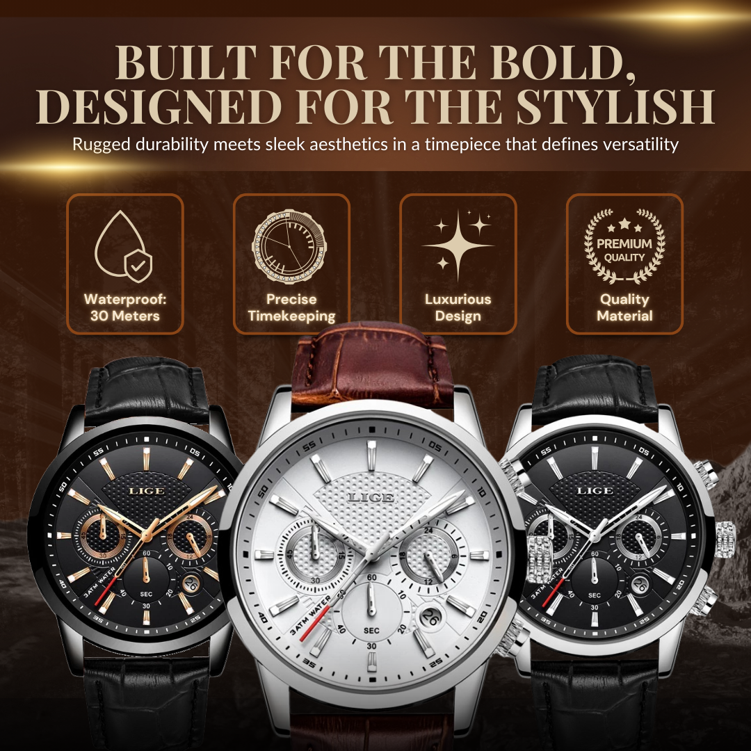Fashionable Military Leather Watch