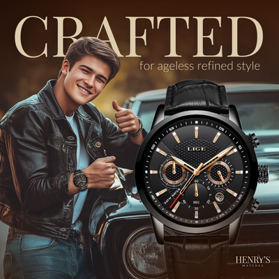 Fashionable Military Leather Watch