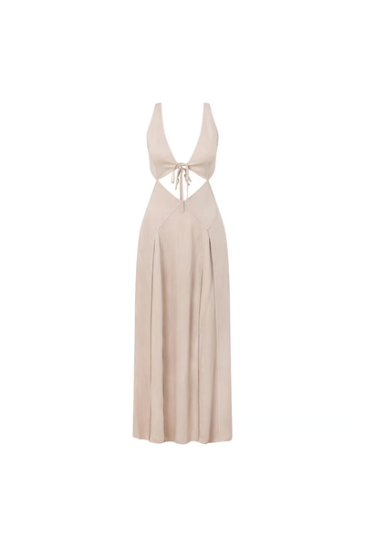 Elegant hollow-out tie-back backless vacation Maxi Dress