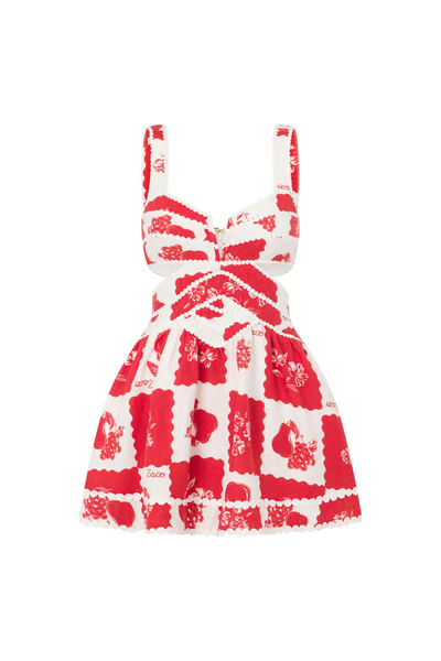 Bela - Fruit-printed hollow-out Mini Dress